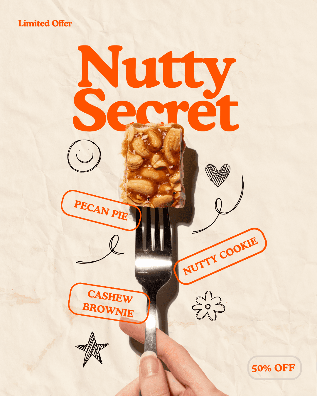 Food promo template with bold typography